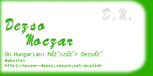 dezso moczar business card